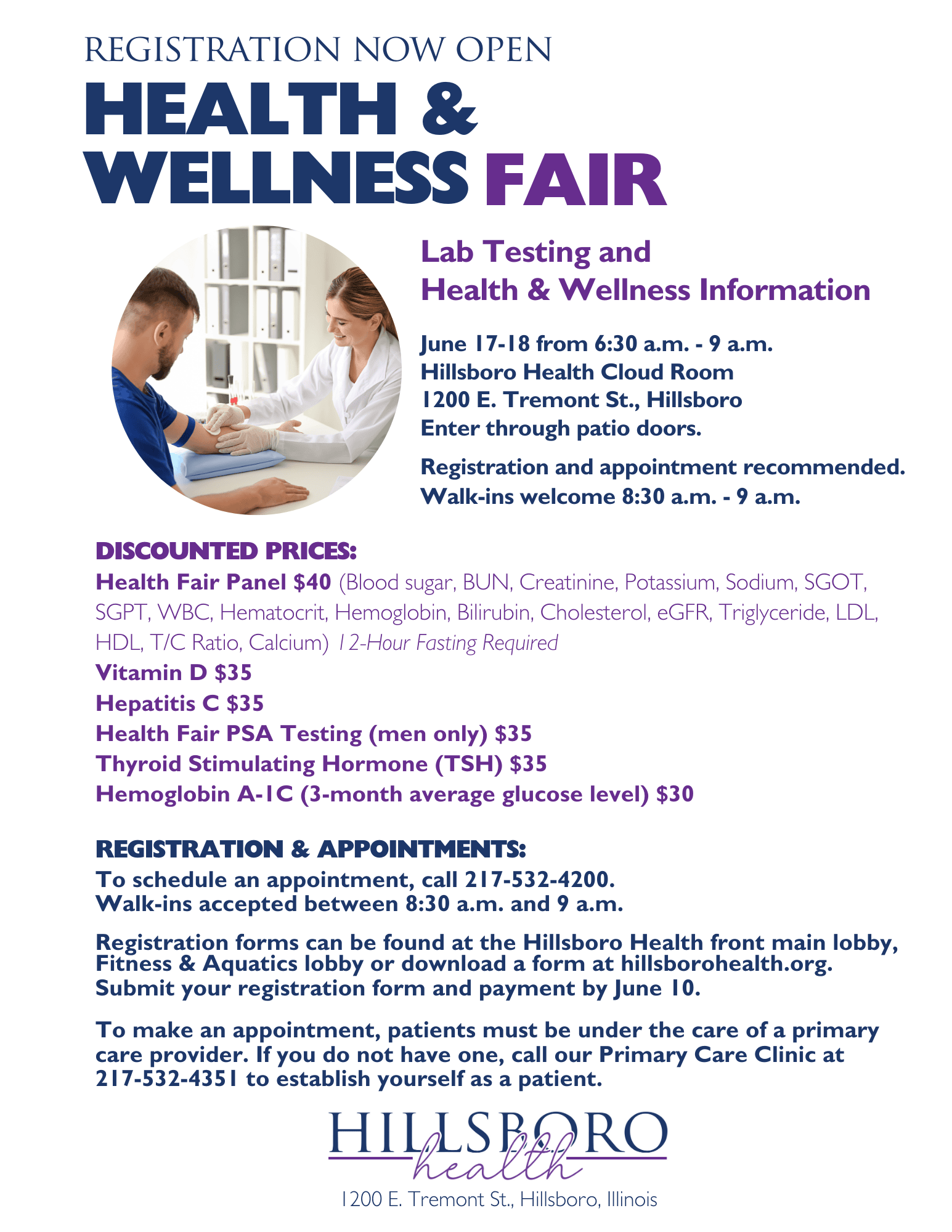 2025 Hillsboro Health Health and Wellness Fair Flyer