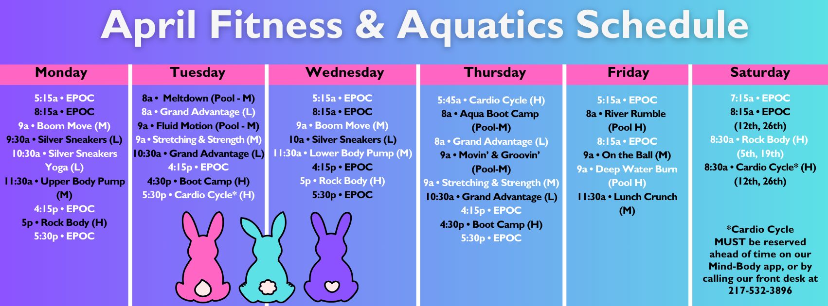 April 2025 Fitness & Aquatics Schedule