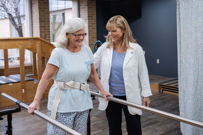 Swing Bed Patient Getting Physical Therapy