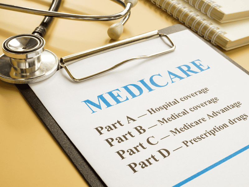 Clipboard with Medicare Part List