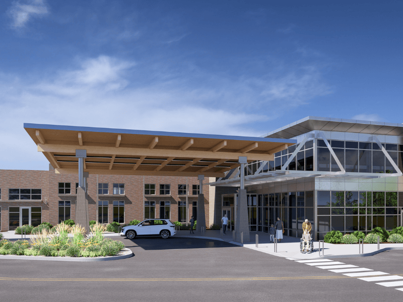 Initial Rendering of the Patient Drop Off Canopy