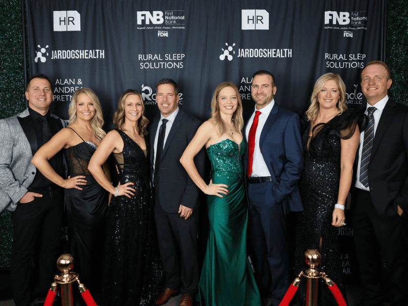 Group photo at step and repeat